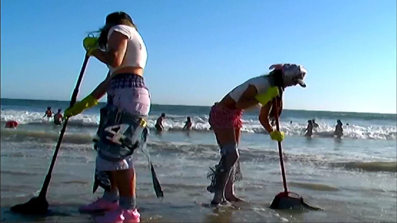 Roomies sweeping the waves
