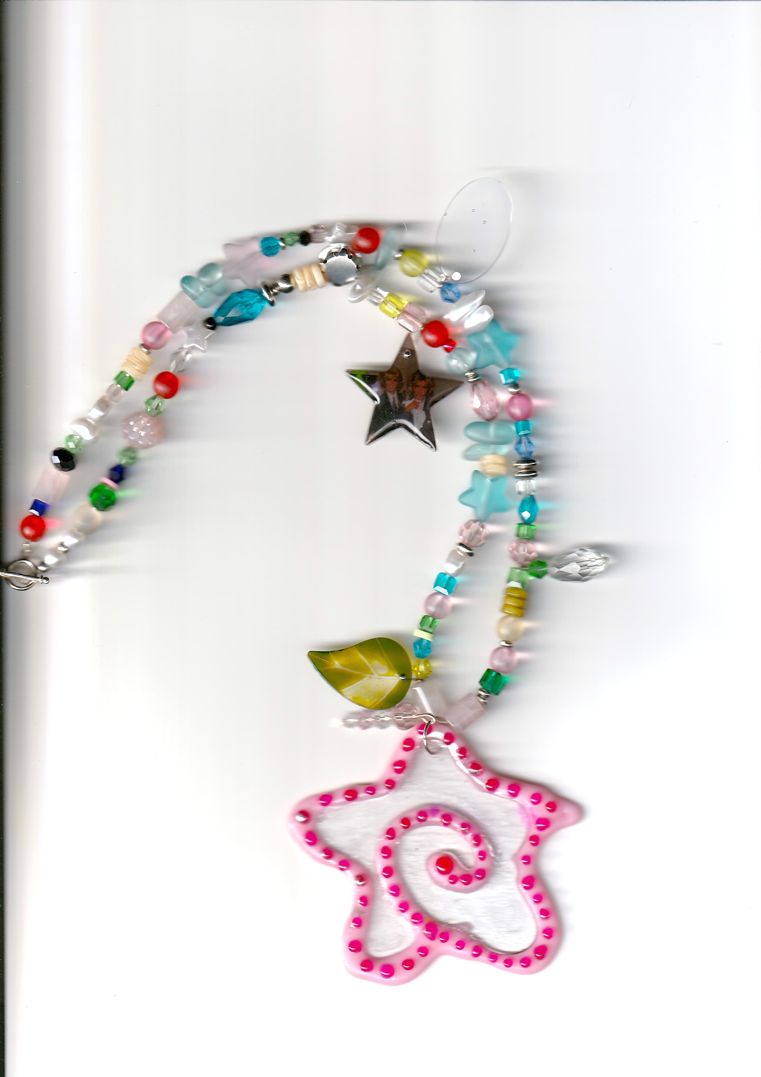 Swirling Constellations Goopy Star Necklace Beaded view 1